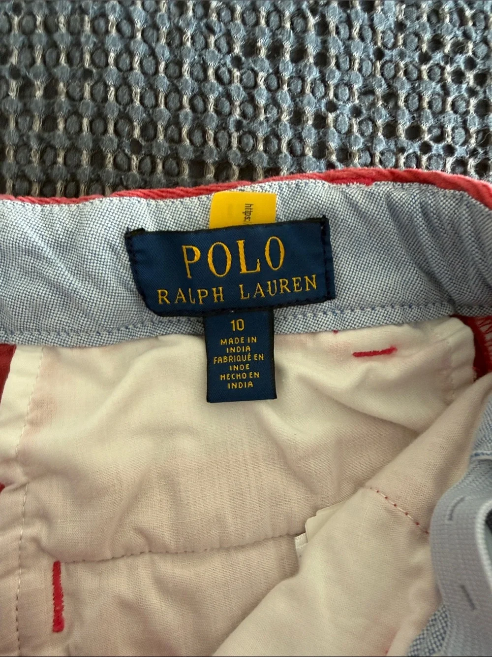 Polo by Ralph Lauren Red Embroidered Dog Motif Shorts